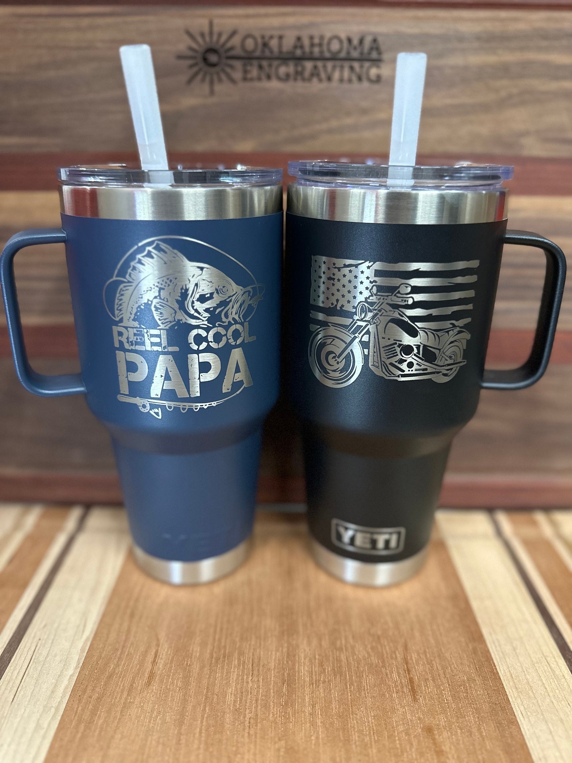 35 oz Yeti w/ Handle & Straw Lid Engraved, Yeti Tumbler with Handles and Straw, Yeti with handle 35oz