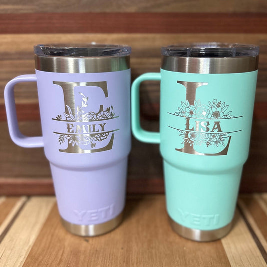 20oz Yeti w/ Handle Travel Mug Engraved, Yeti with Handle Personalized