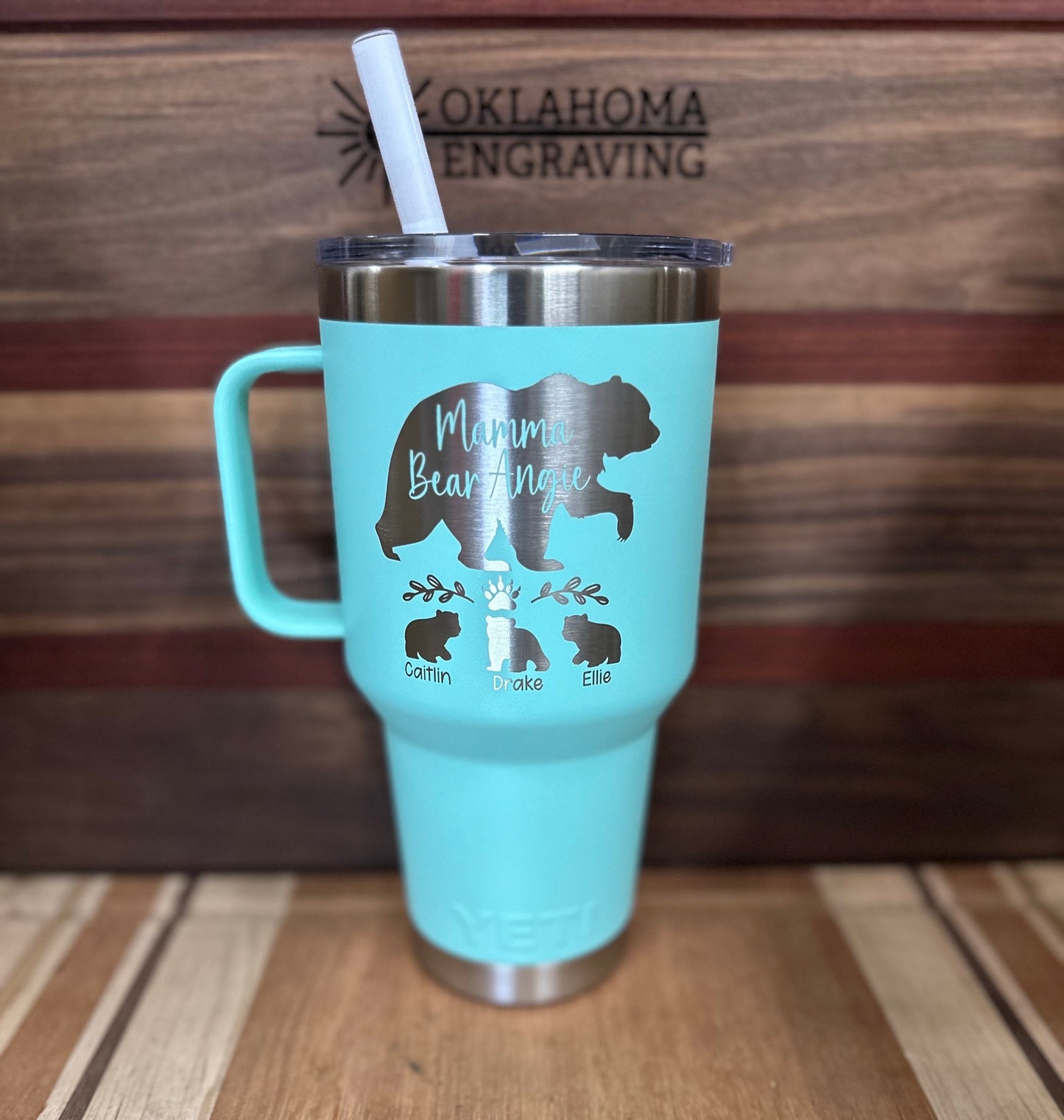 35 oz Yeti w/ Handle & Straw Lid Engraved, Yeti Tumbler with Handles and Straw, Yeti with handle 35oz